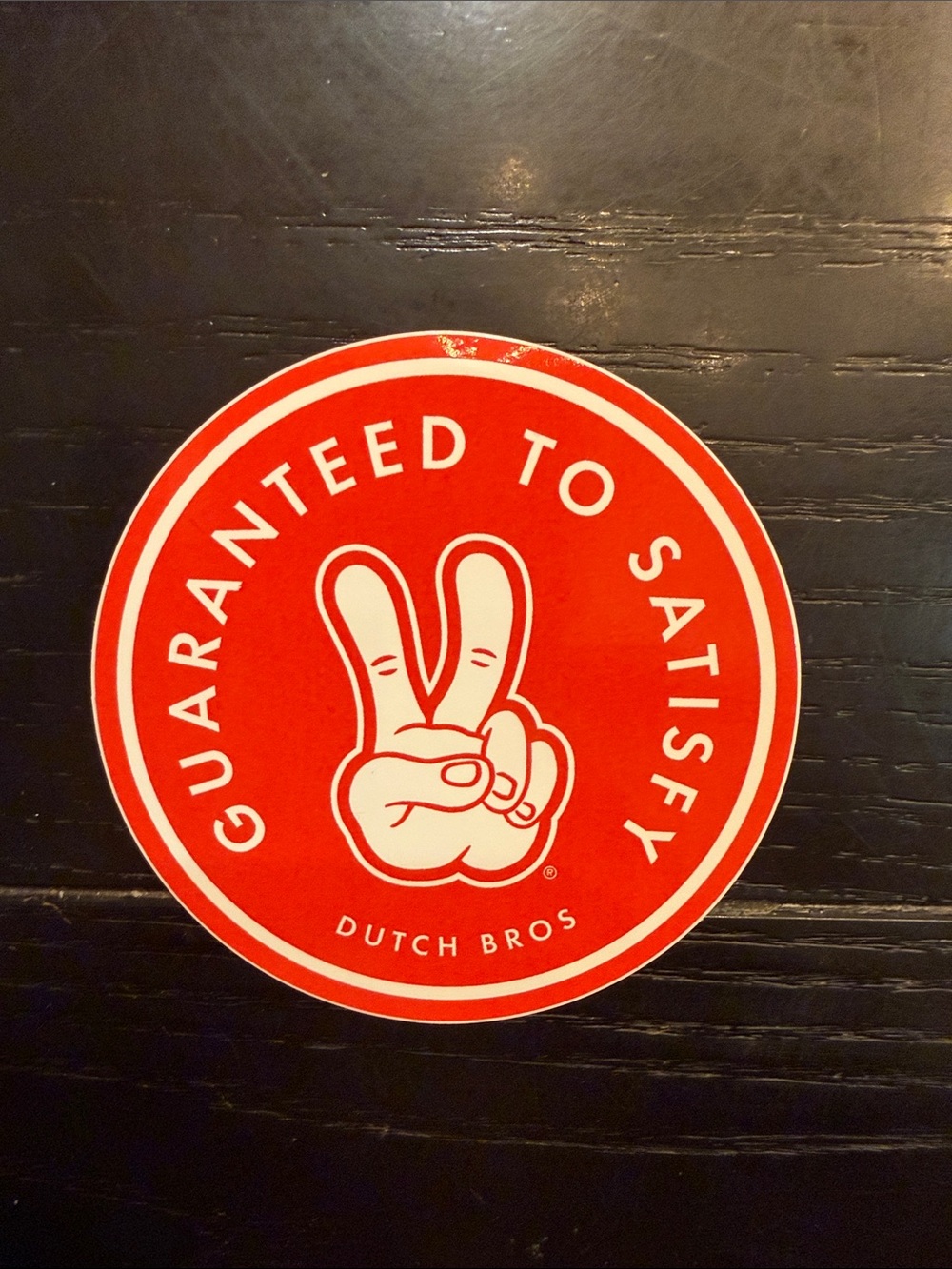Dutch Bros Red Peace-Hand Logo Sticker